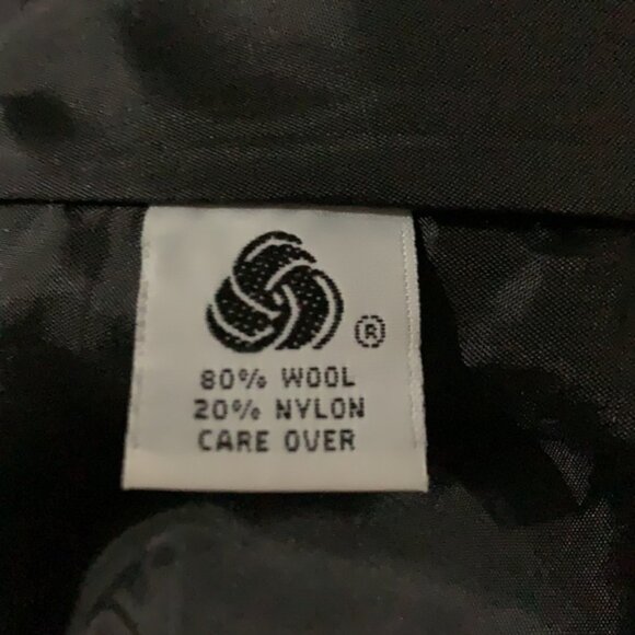 Vintage Black Double Breasted Long Wool Coat Sz M - Picture 8 of 8